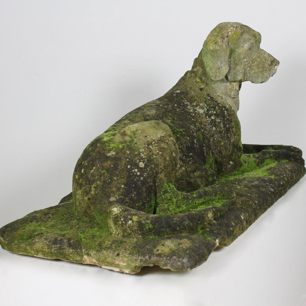 Early 19th Century over Life-Size Carved Stone Hound In Good Condition In Shustoke, GB