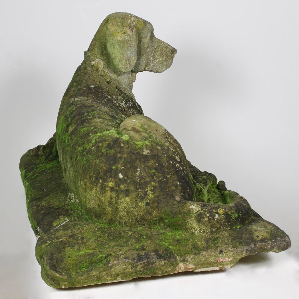 Early 19th Century over Life-Size Carved Stone Hound 1