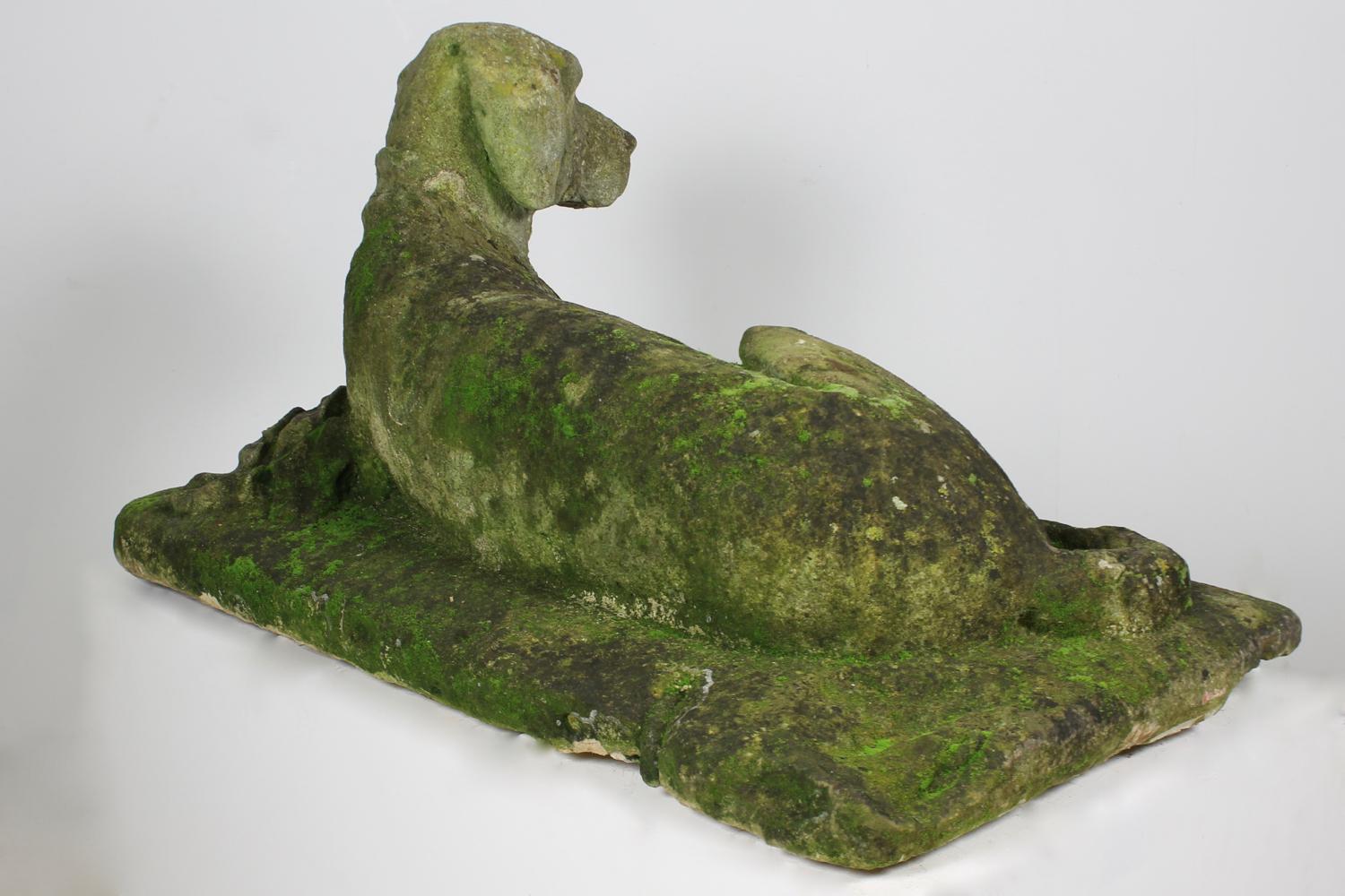 Early 19th Century over Life-Size Carved Stone Hound 2