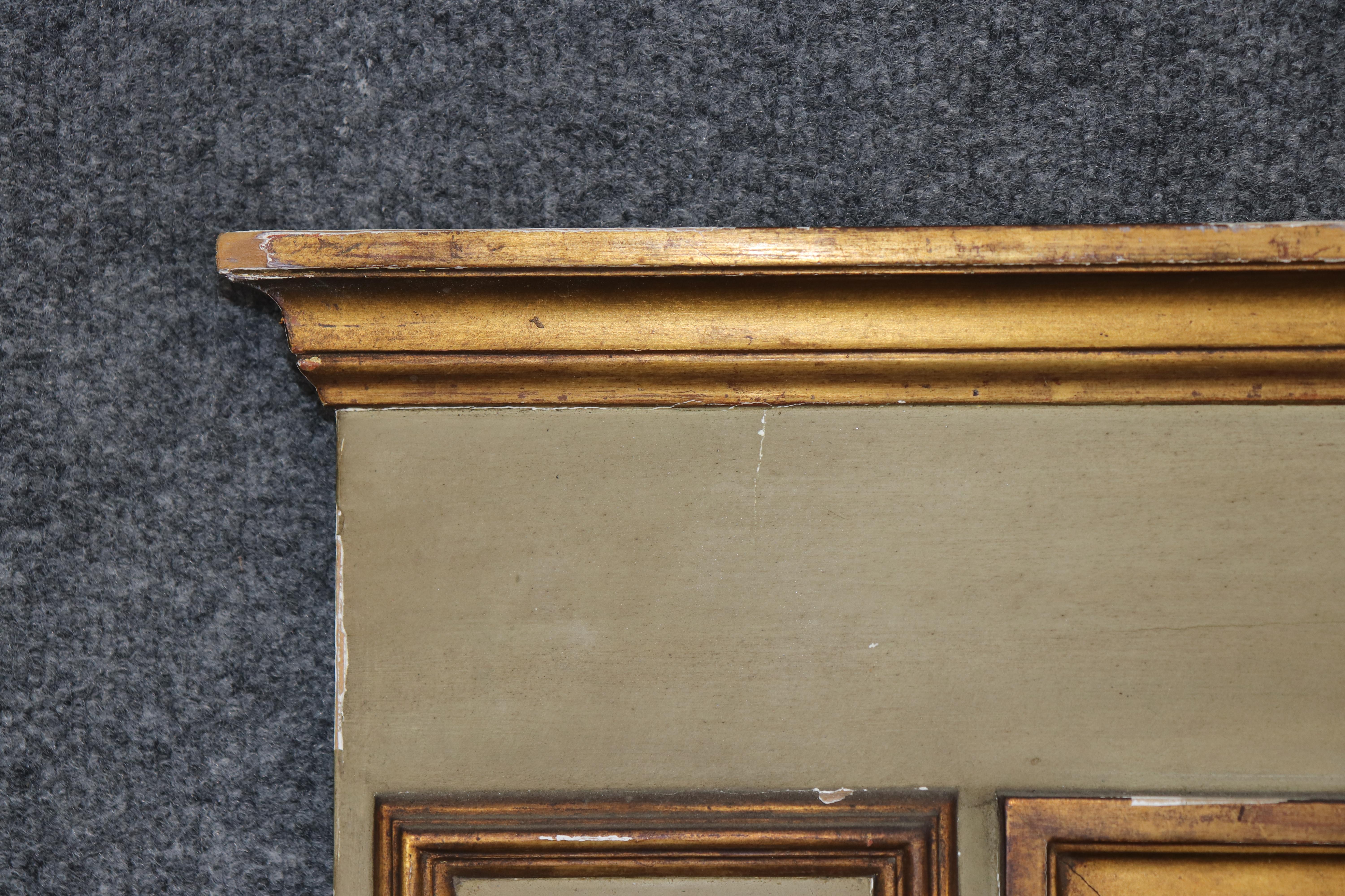 Early 19th century Painted and Gilded  French Trumeau Mirror with Oil Painting For Sale 5