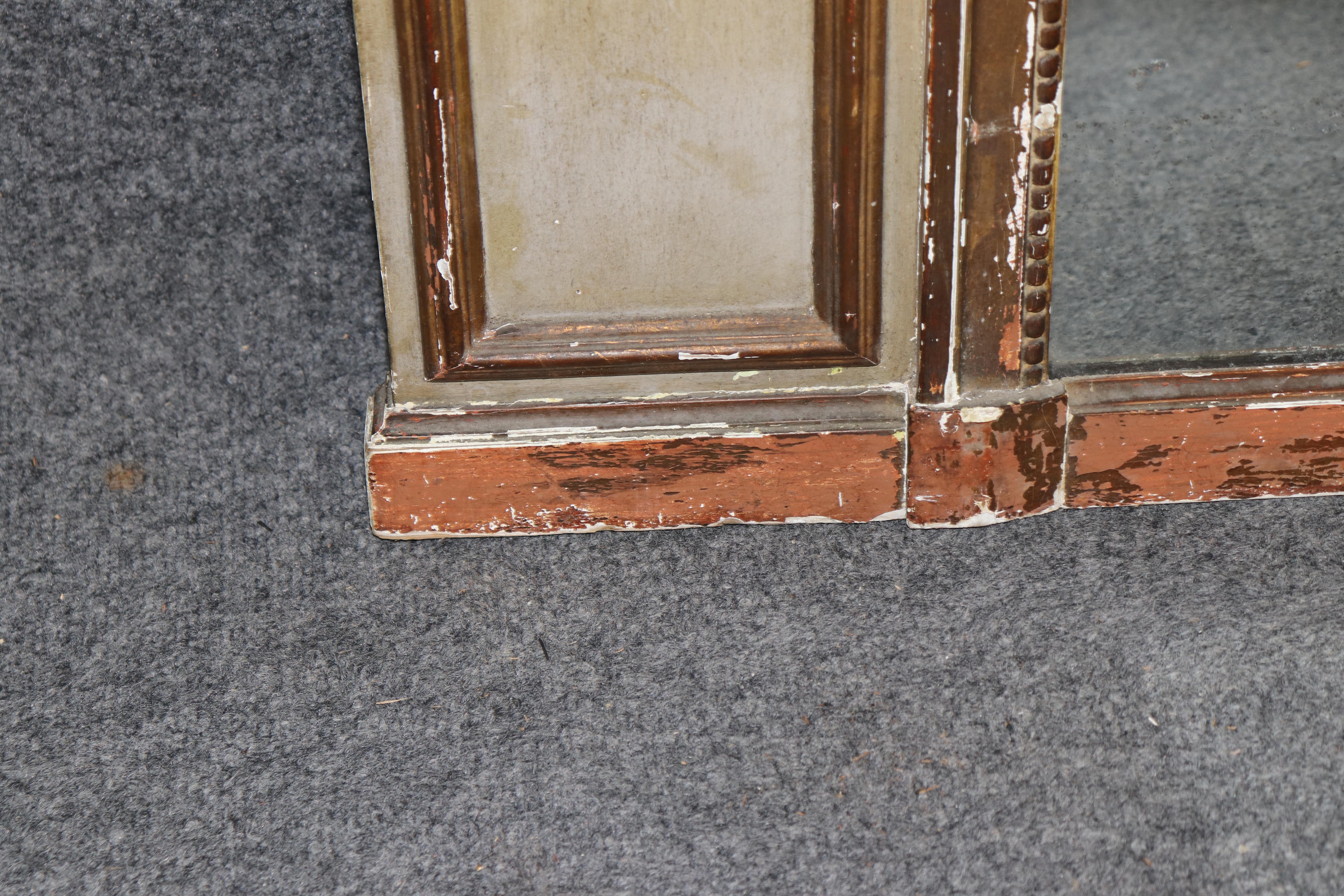 Early 19th century Painted and Gilded  French Trumeau Mirror with Oil Painting For Sale 8