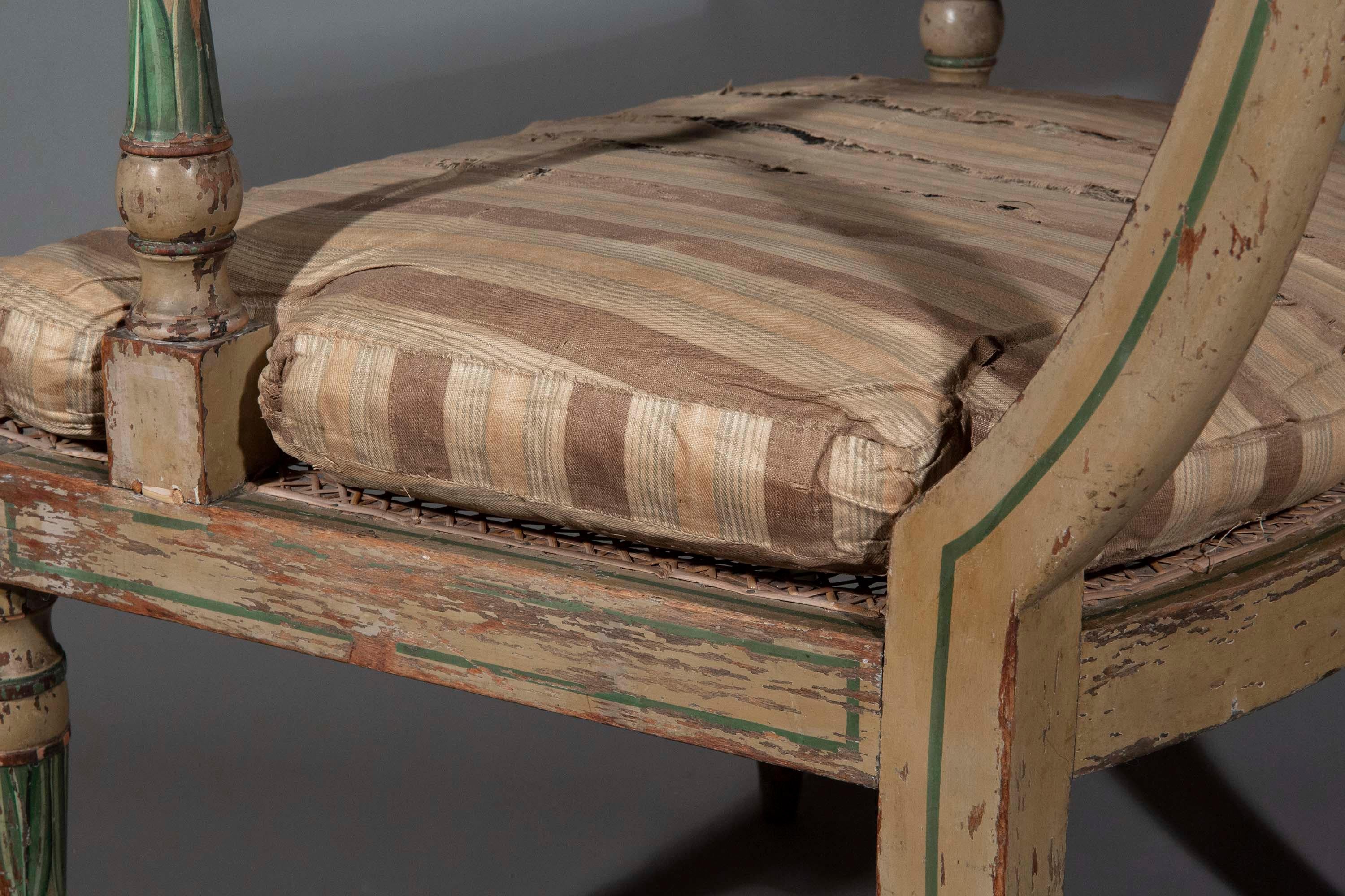 Raro sillón pintado del siglo XIX atribuido a Gillows Tapicería en venta
