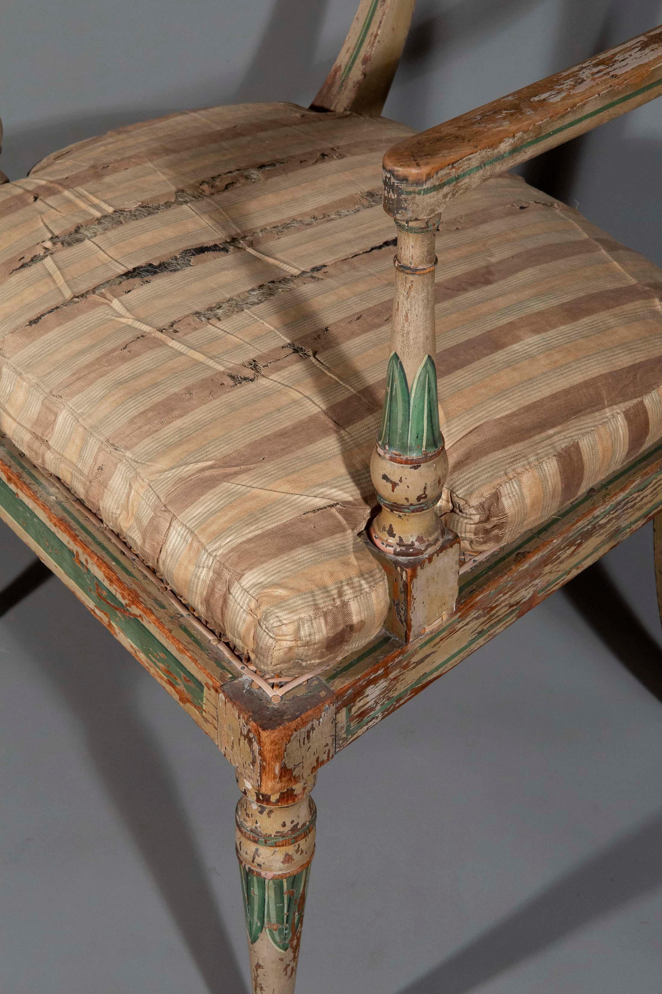 Raro sillón pintado del siglo XIX atribuido a Gillows en venta 2