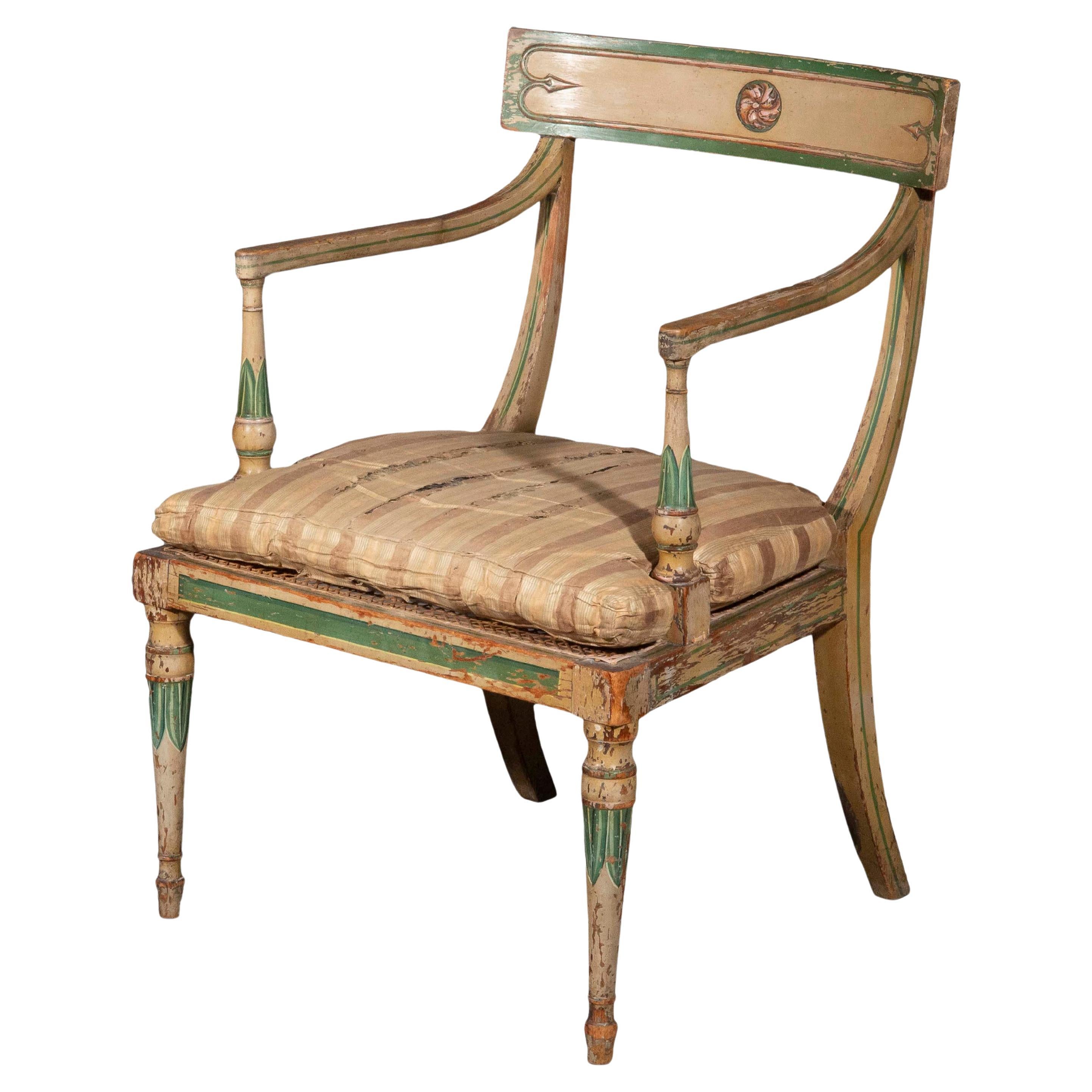 Rare 19th Century Painted Armchair Attributed to Gillows