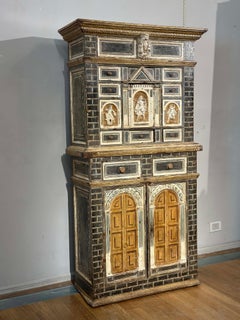 EARLY 19th CENTURY PAINTED COIN CABINET