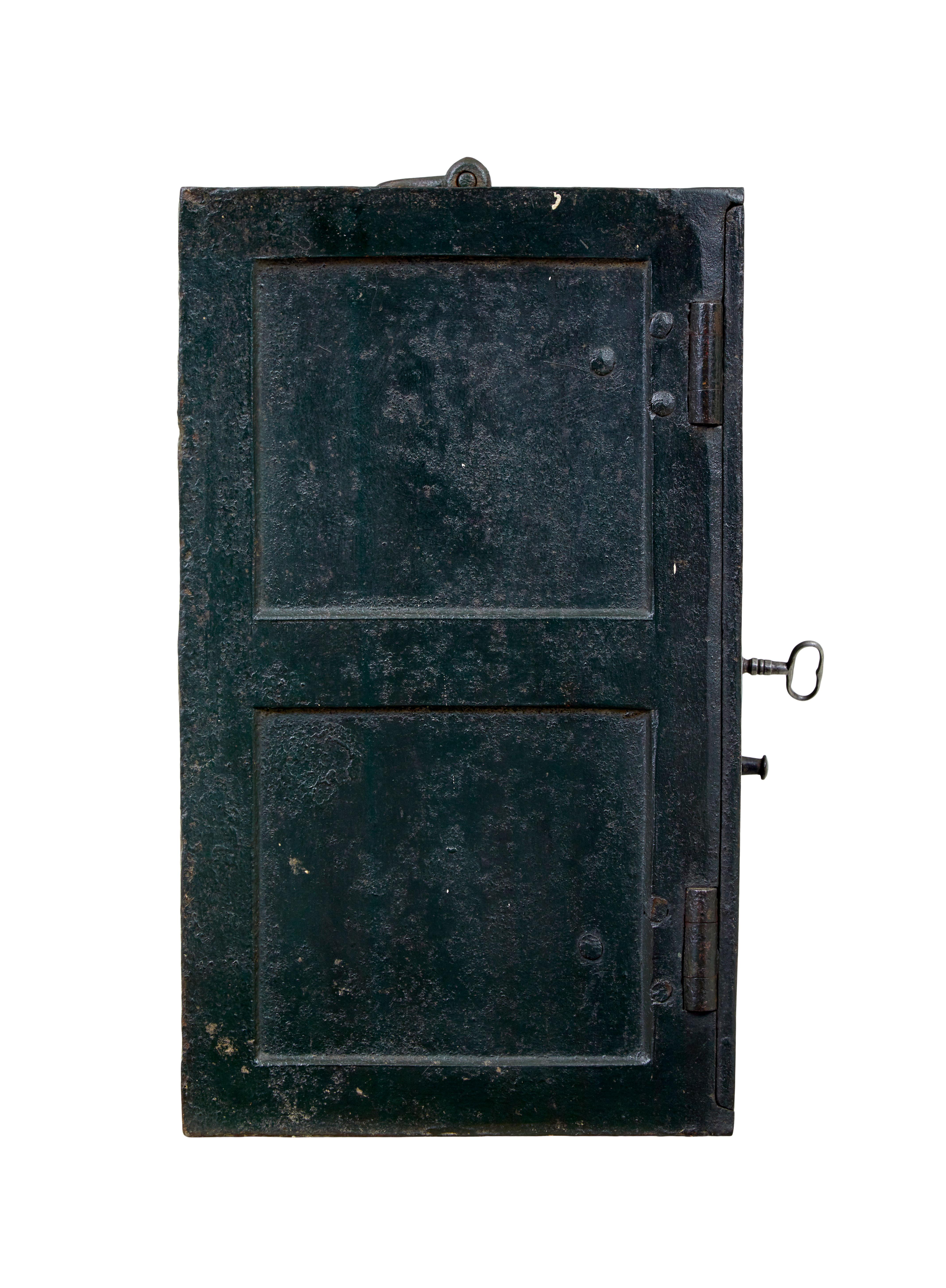 Hand-Crafted Early 19th century painted iron safe For Sale
