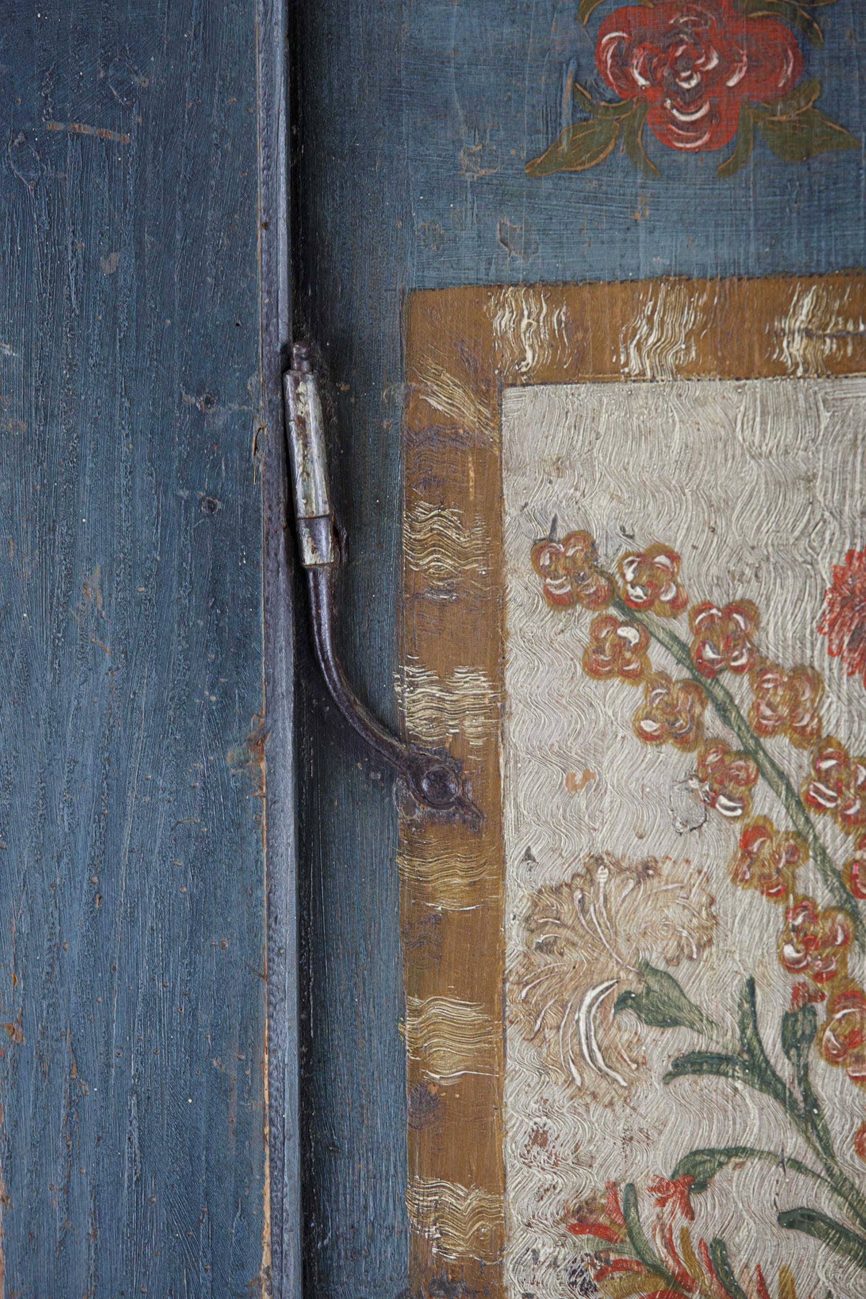 Early 19th Century Painted Marriage Cupboard 7