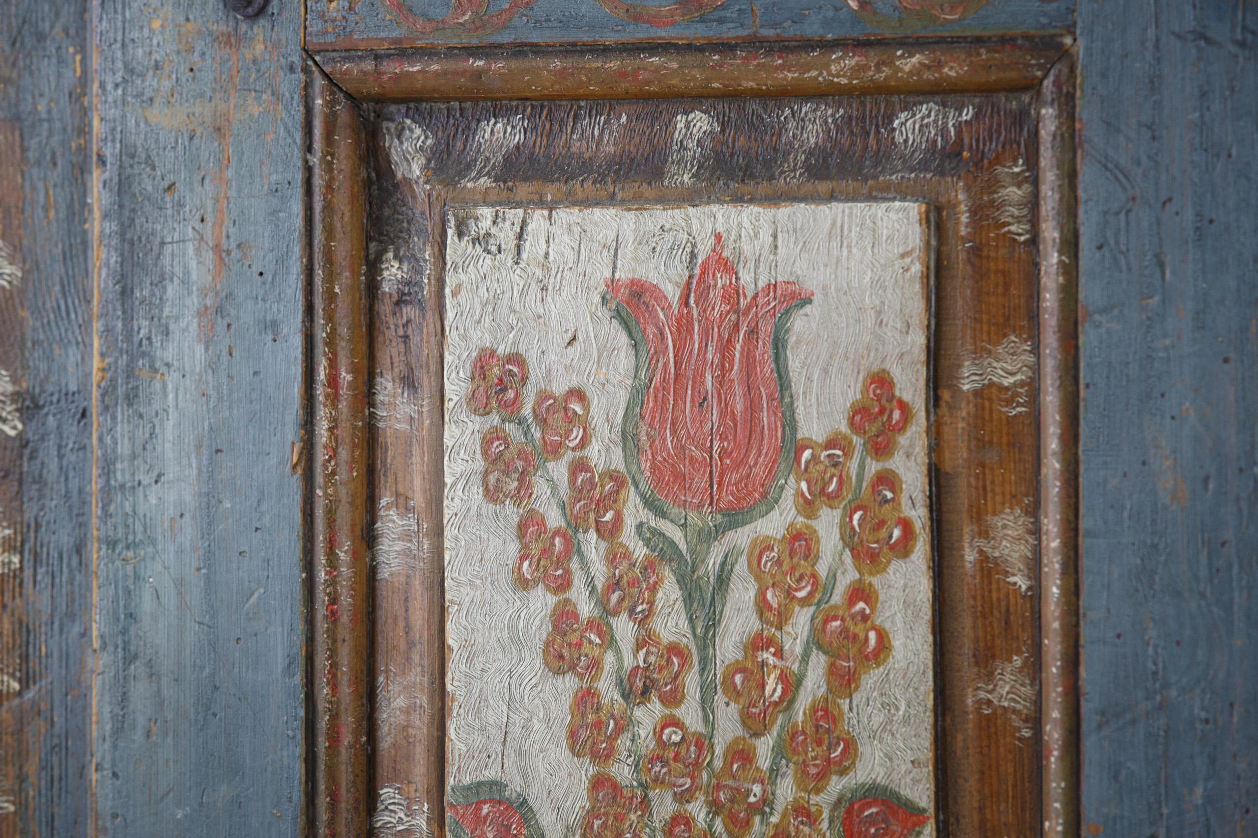 Early 19th Century Painted Marriage Cupboard 11