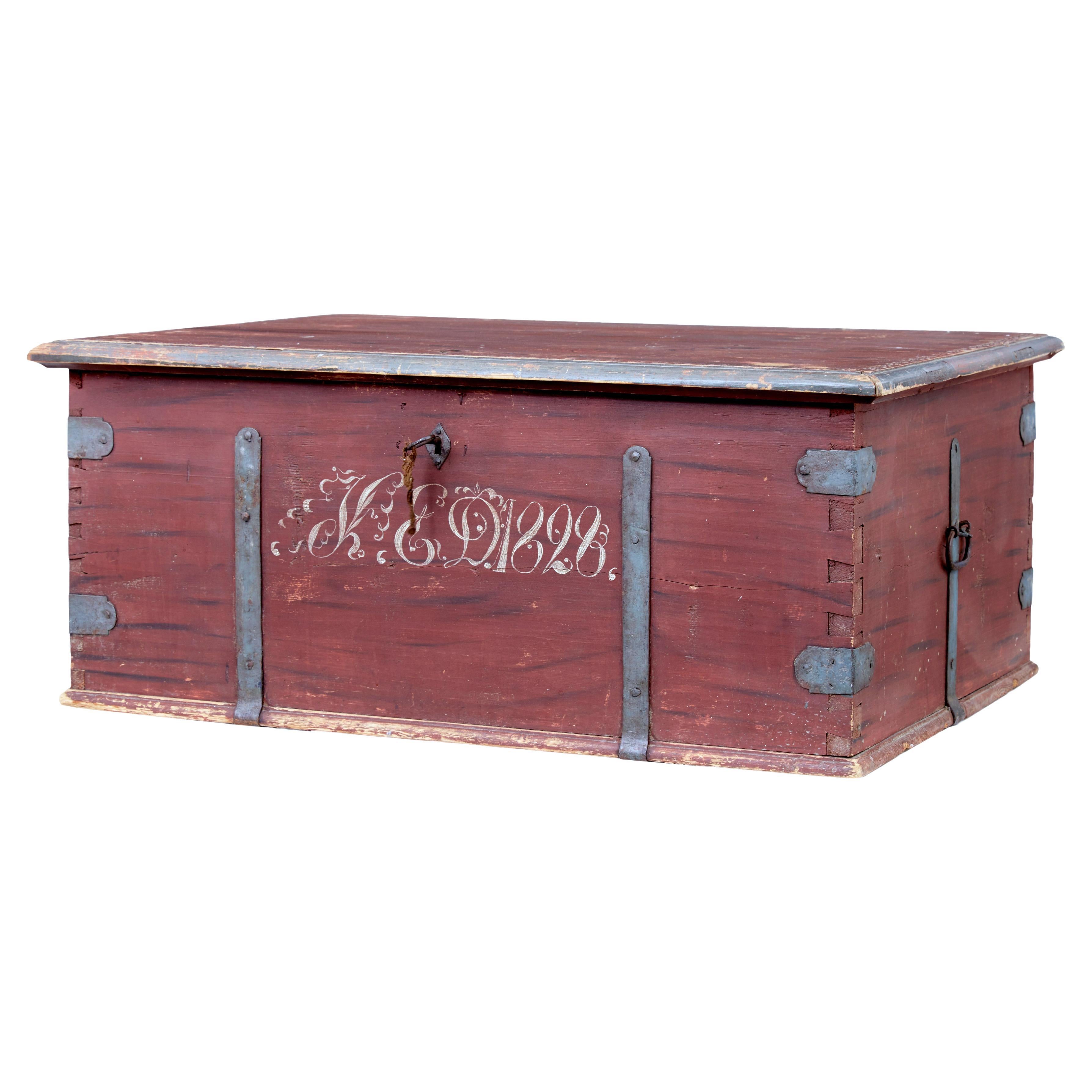 Early 19th Century ShakerStyle Tall Blanket Chest from Vermont at