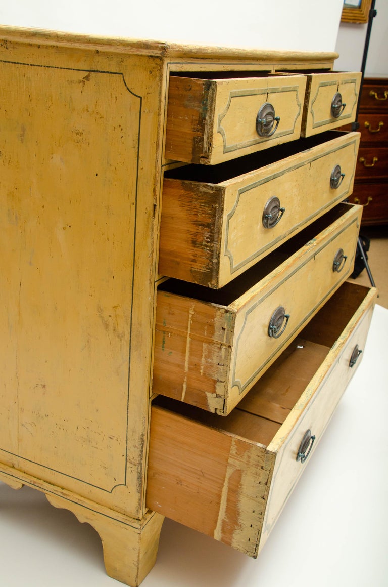 Early 19th Century Painted Pine Chest Of Drawers England Circa