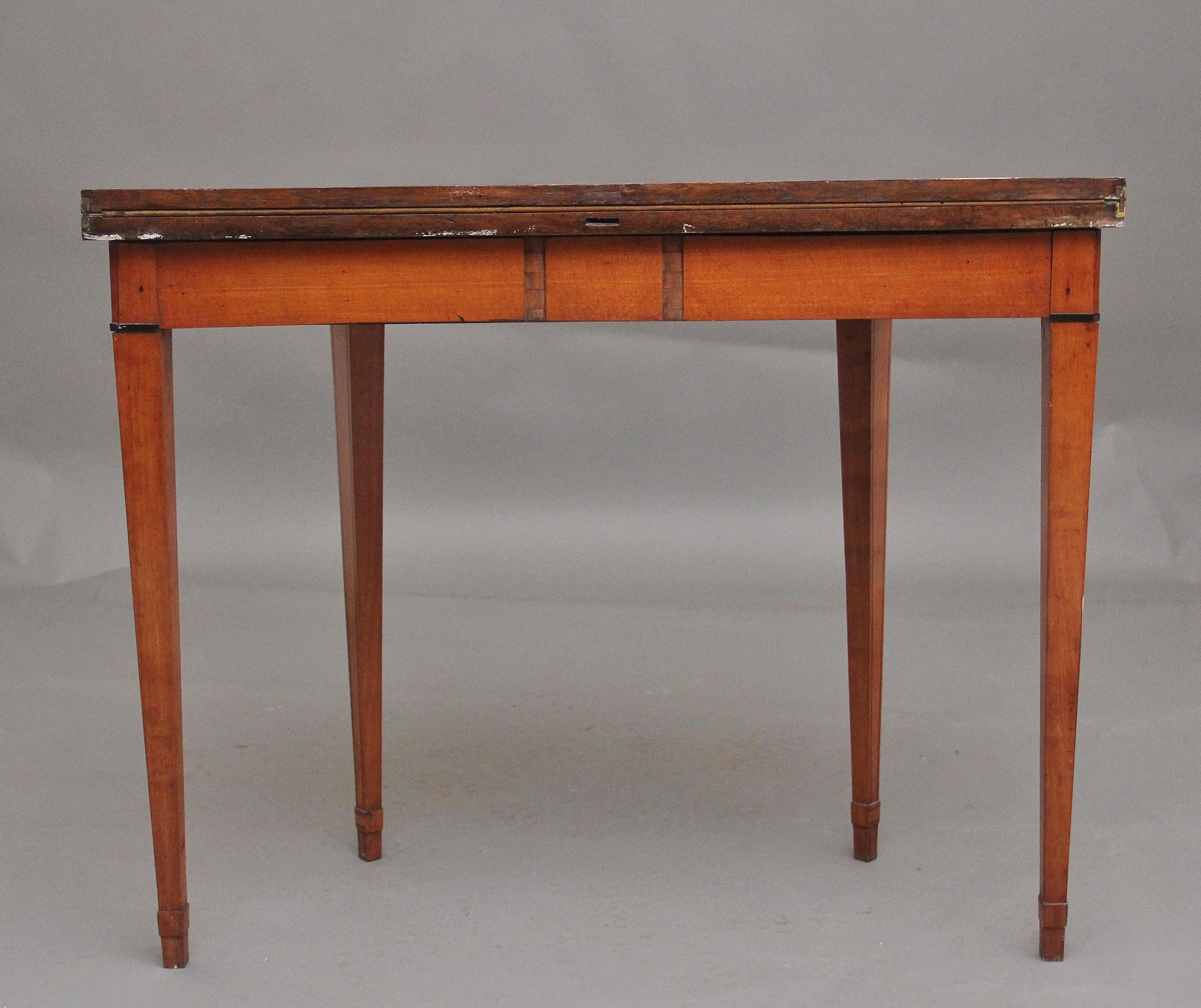 Satinwood Early 19th Century painted satinwood card table For Sale
