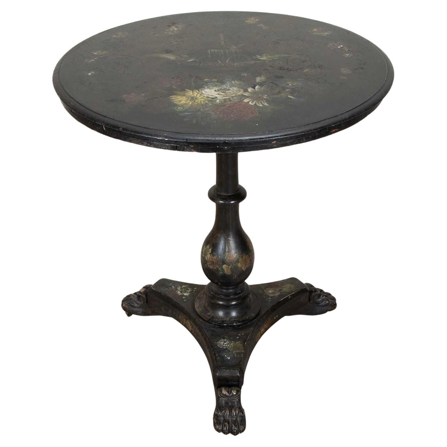 Mesa Pontypool de pizarra pintada y japonizada de principios del siglo XIX en venta