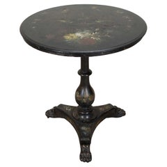 Early 19th Century Painted Slate Japanned Pontypool Table