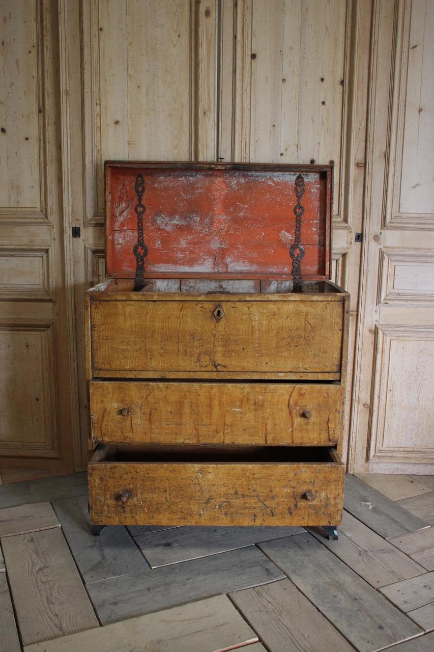 Early 19th Century Painted Swedish Commode or Trunk 1