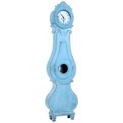 Antique Early 19th Century Painted Swedish Mora Longcase Clock