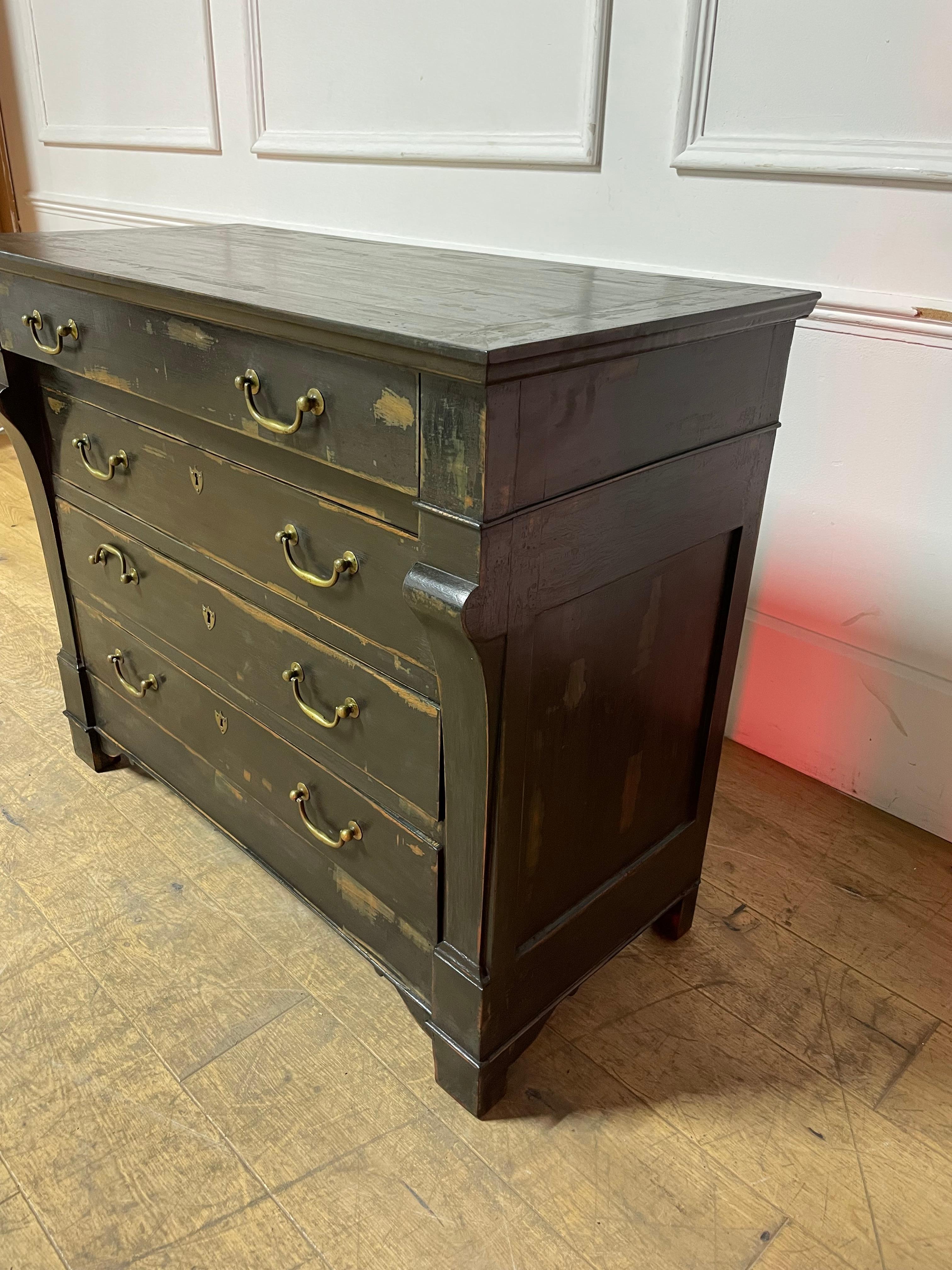 Early 19th century painted walnut French commode / chest of drawers  For Sale 1