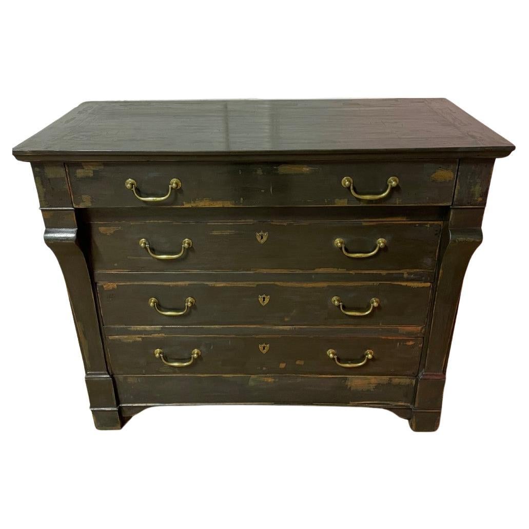 Early 19th century painted walnut French commode / chest of drawers  For Sale