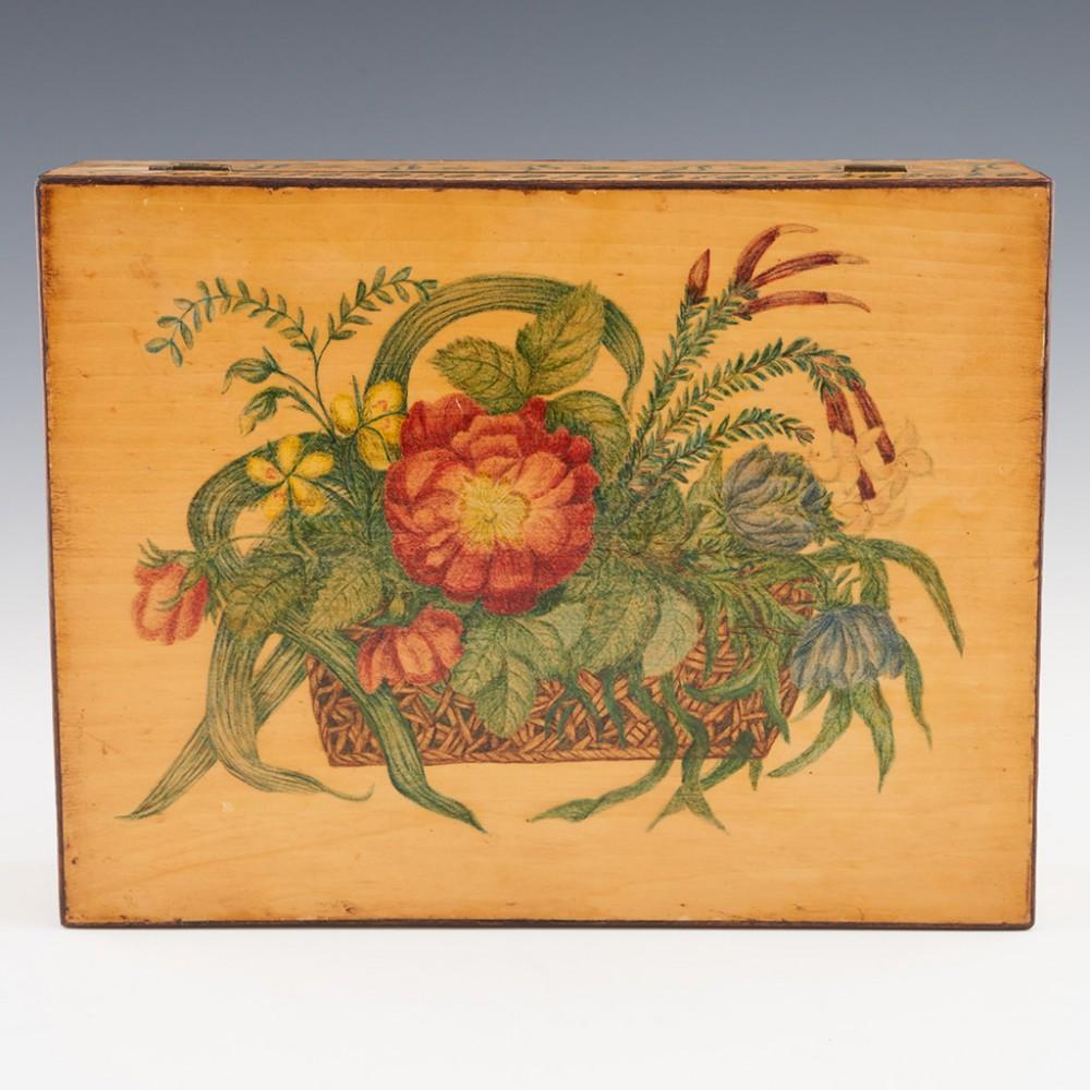 British Painted Whitewood Box c1815 For Sale