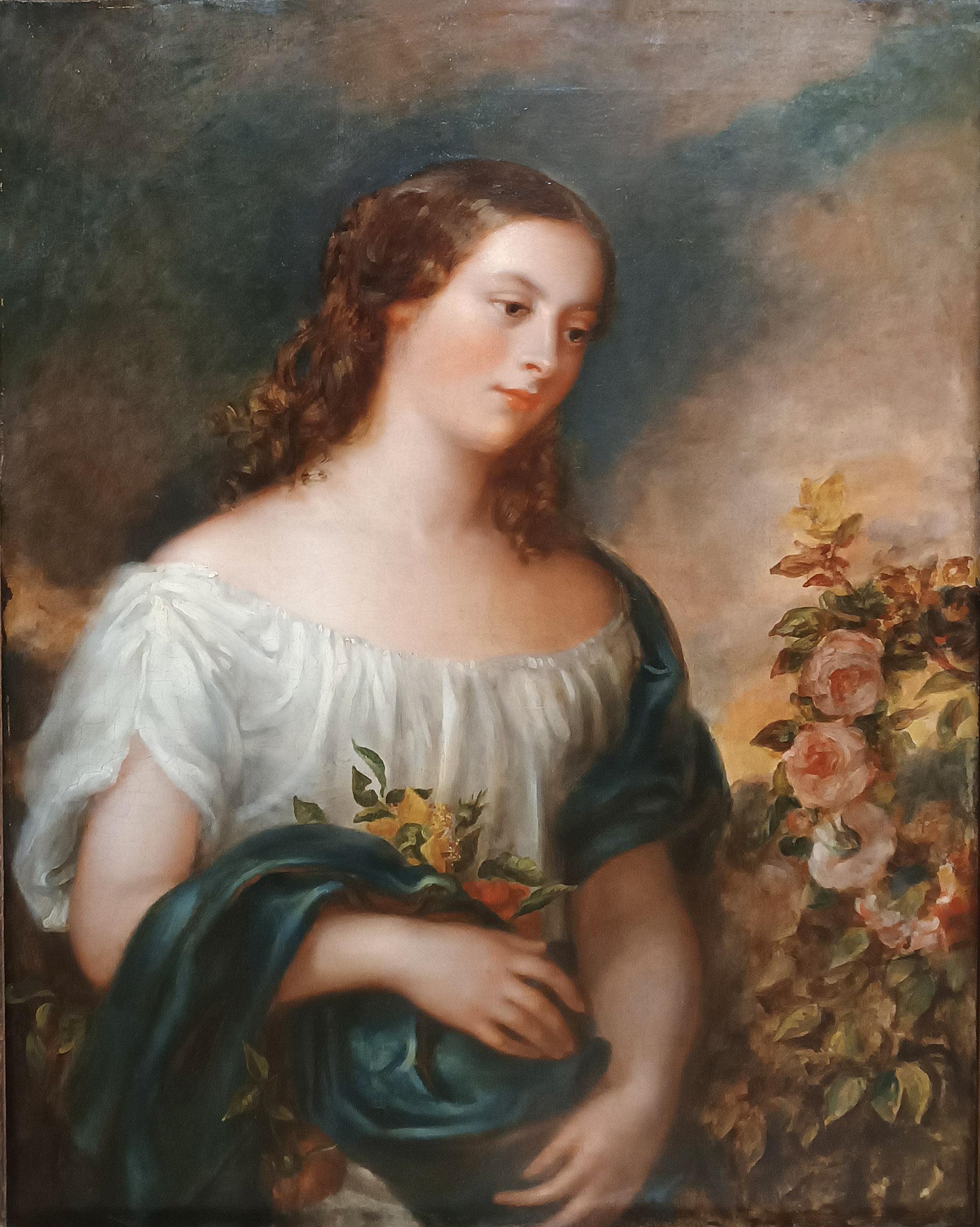 English EARLY 19th CENTURY PAINTING ALLEGORY OF SPRING For Sale