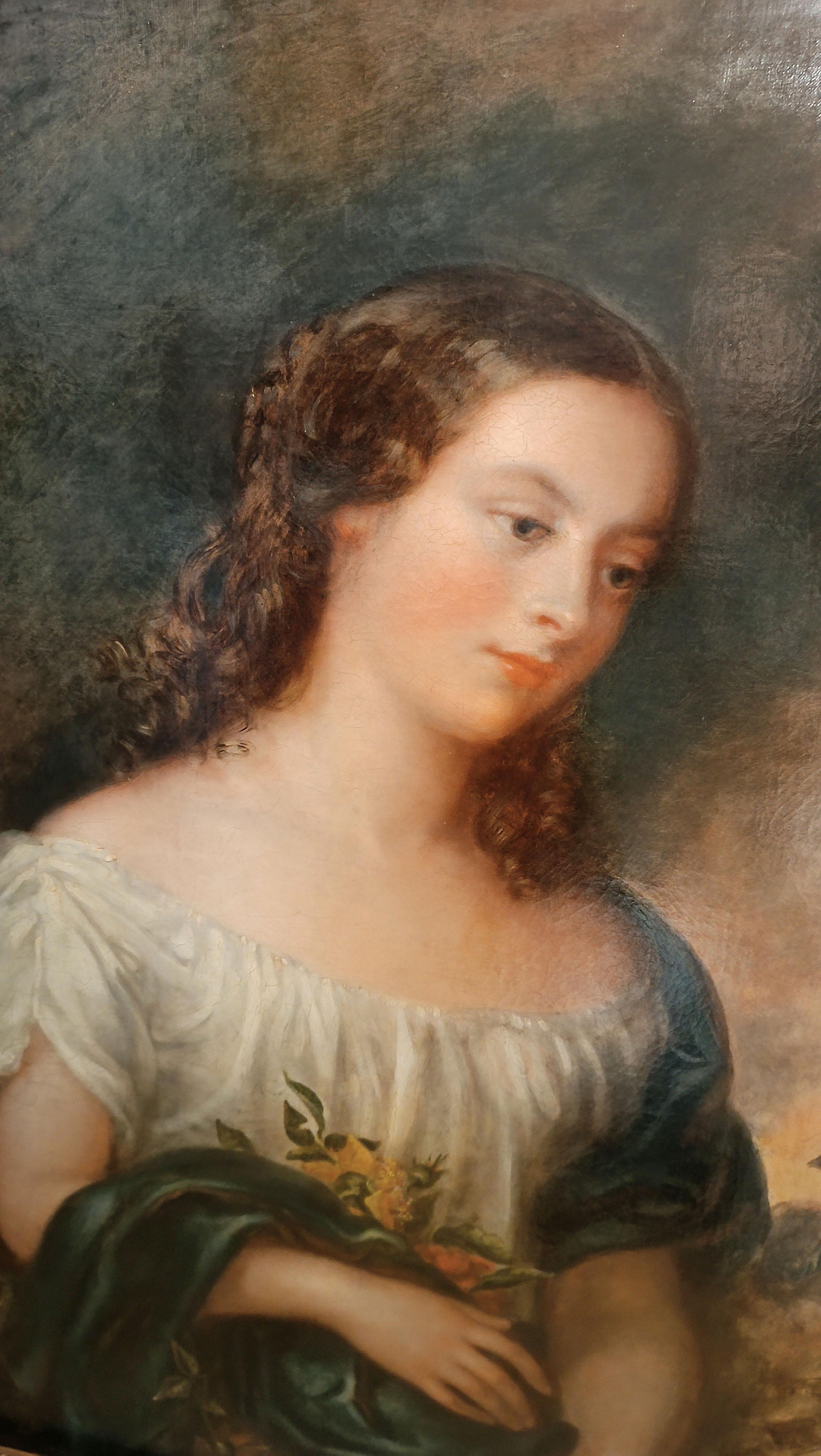 Hand-Carved EARLY 19th CENTURY PAINTING ALLEGORY OF SPRING For Sale