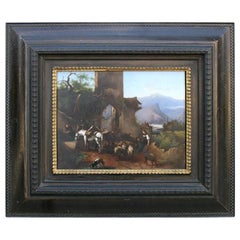 Early 19th Century Painting on Copper of a Tyrolean Scene with Ruin