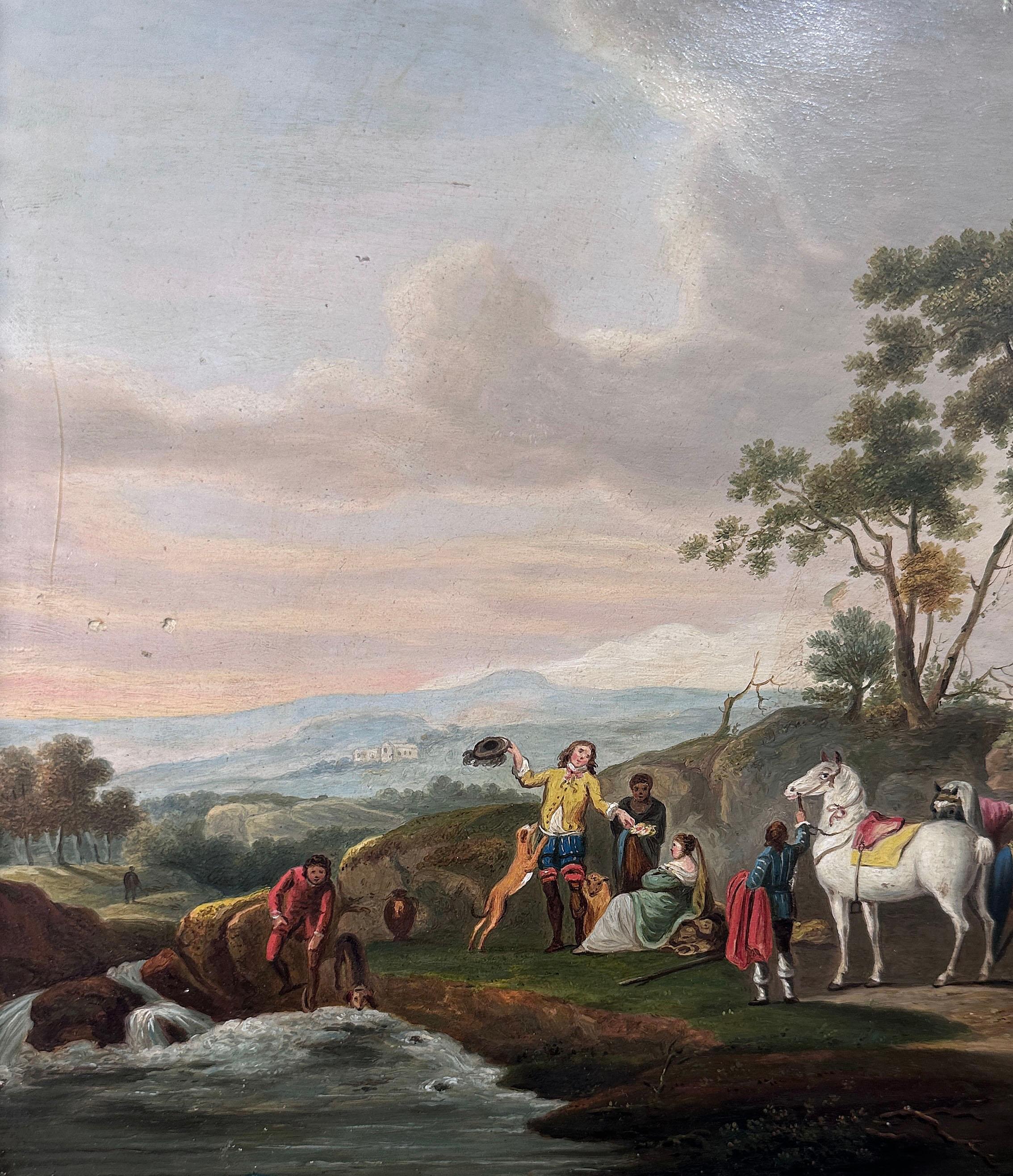 EARLY 19th CENTURY PAINTING WITH A COUNTRY SCENE (English) im Angebot
