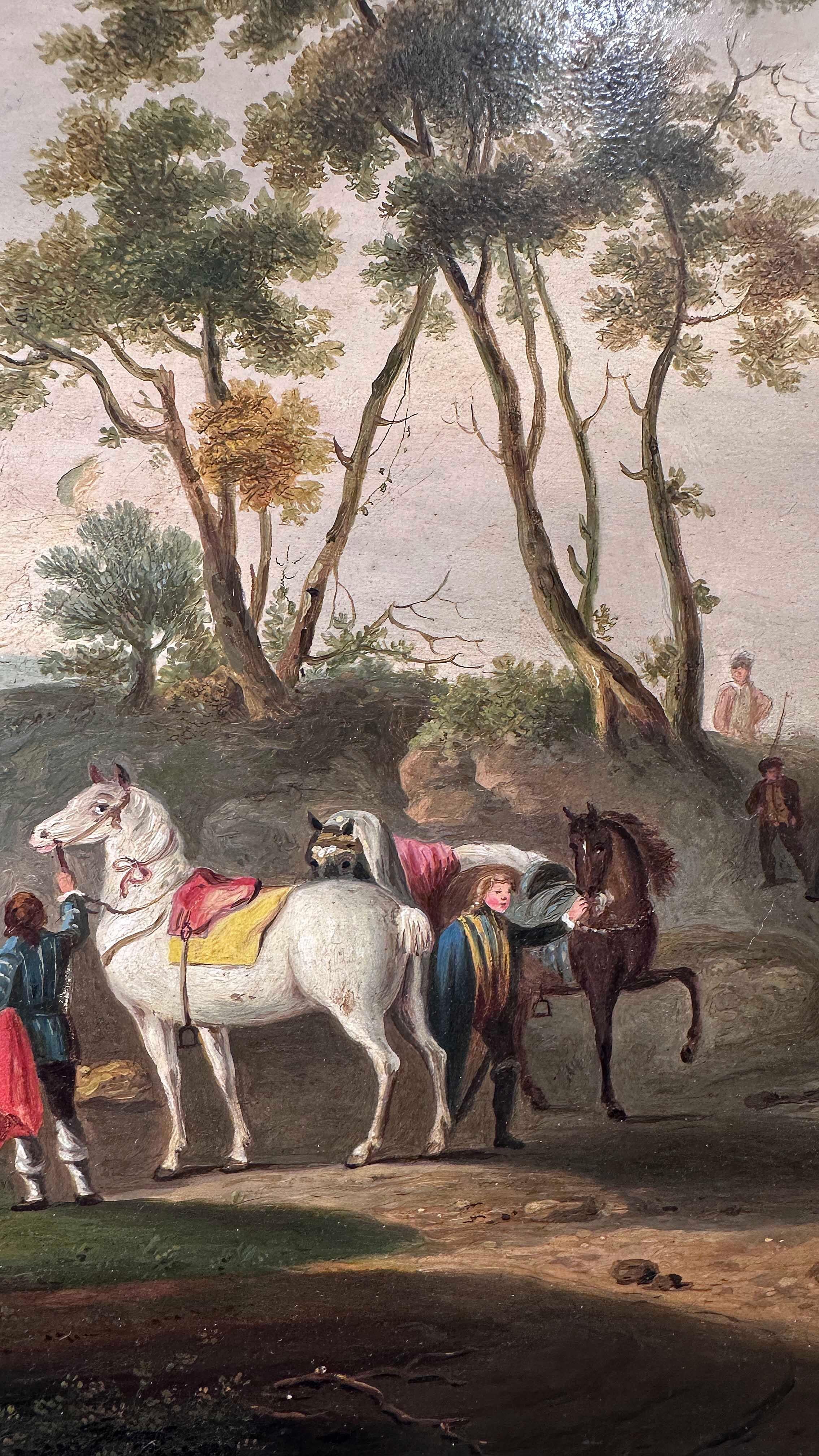 EARLY 19th CENTURY PAINTING WITH A COUNTRY SCENE im Zustand „Gut“ im Angebot in Firenze, FI