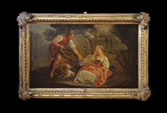 EARLY 19th CENTURY PAINTING WITH GALANT SCENE FRENCH SCHOOL