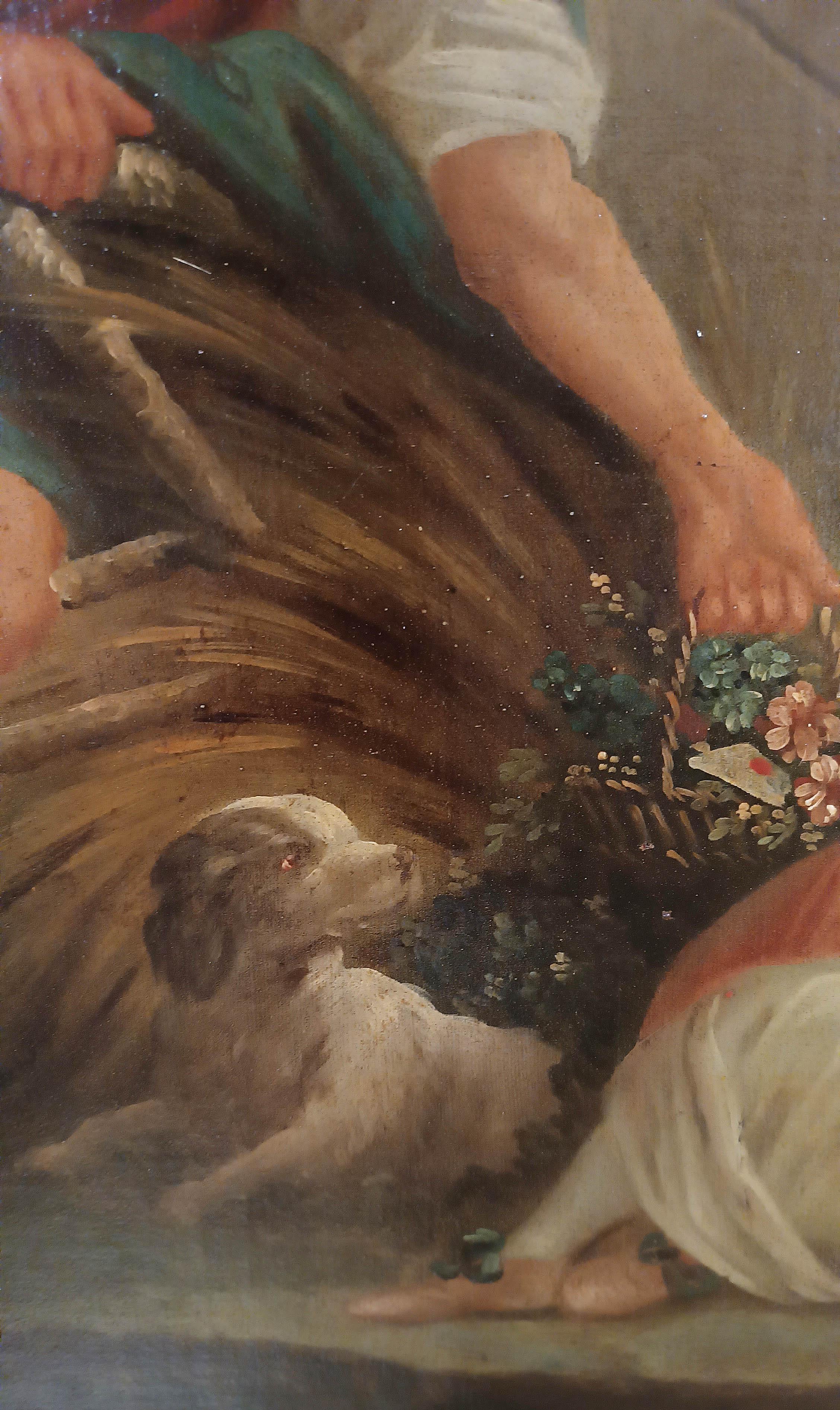EARLY 19th CENTURY PAINTING WITH GALANT SCENE FRENCH SCHOOL In Good Condition For Sale In Firenze, FI