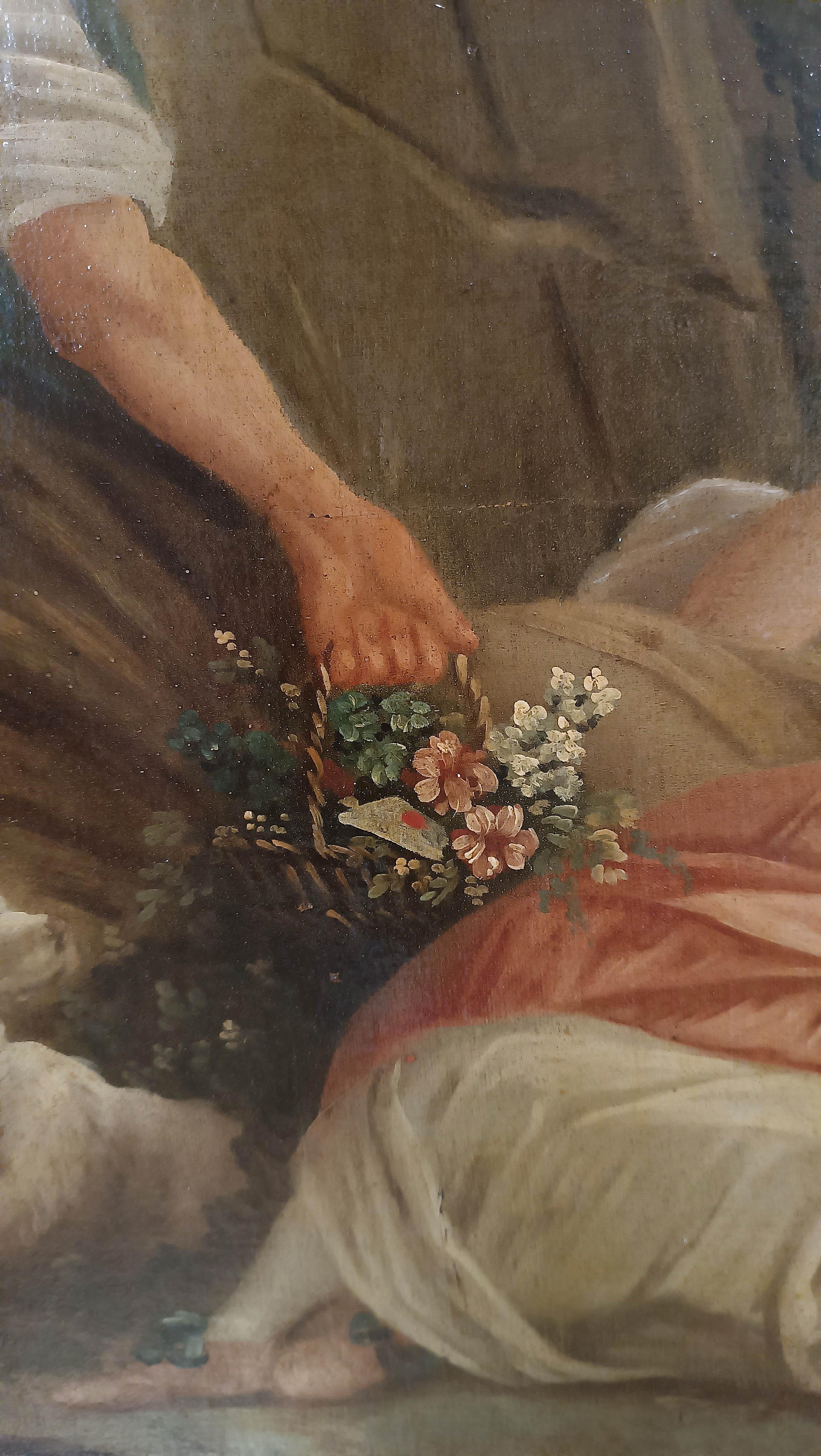 19th Century EARLY 19th CENTURY PAINTING WITH GALANT SCENE FRENCH SCHOOL For Sale