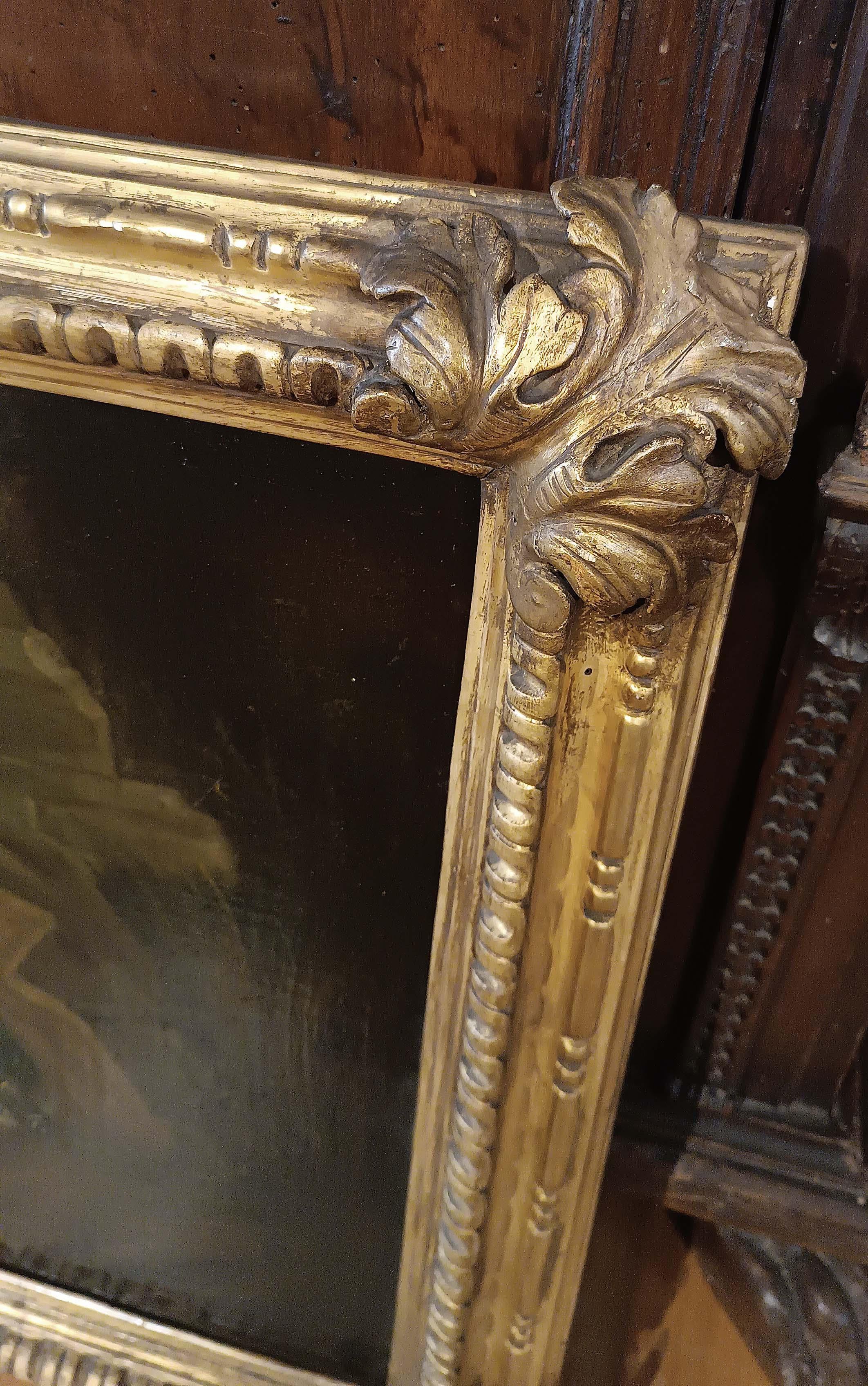 EARLY 19th CENTURY PAINTING WITH GALANT SCENE FRENCH SCHOOL For Sale 2