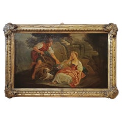 EARLY 19th CENTURY PAINTING WITH GALANT SCENE FRENCH SCHOOL