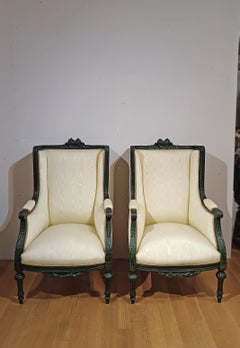 EARLY 19th CENTURY PAIR OF BERGÈRE ARMCHAIRS