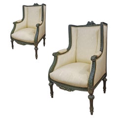 EARLY 19th CENTURY PAIR OF BERGÈRE ARMCHAIRS