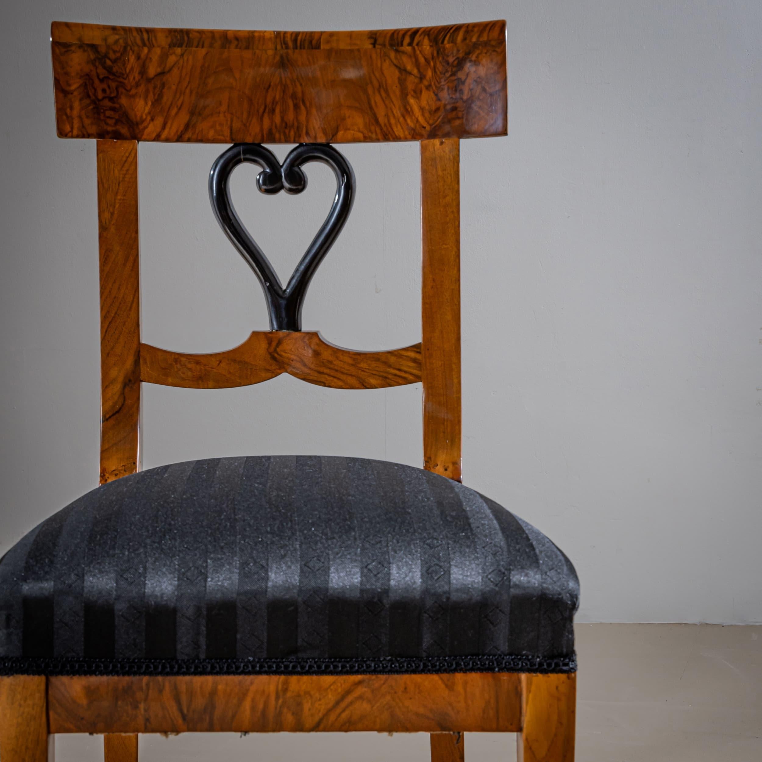 Paar Biedermeier Beistellstühle aus dem frühen 19. im Angebot 2