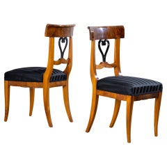 Paar Biedermeier Beistellstühle aus dem frühen 19.