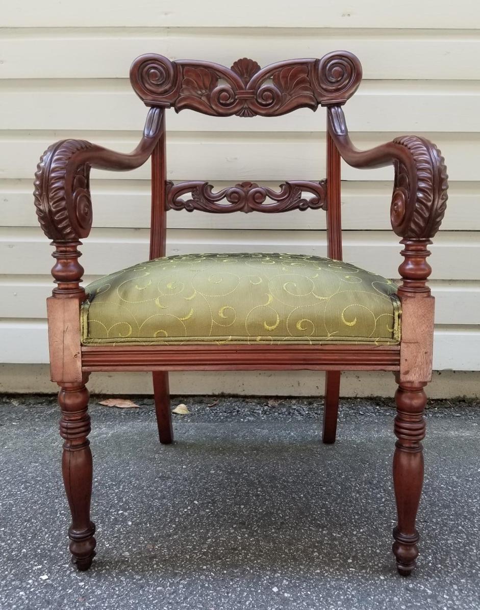 Early 19th Century Pair of Caribbean, West Indies Regency Chairs  In Good Condition In Charleston, SC