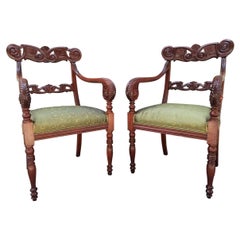 Early 19th Century Pair of Caribbean, West Indies Regency Chairs 