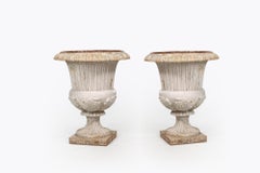 Early 19th Century Pair of Cast Iron Urns