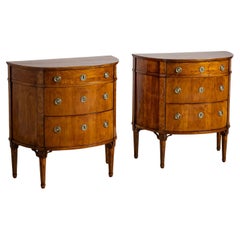 Early-19th Century Pair of Demi-Lune Commodes, Scandinavia