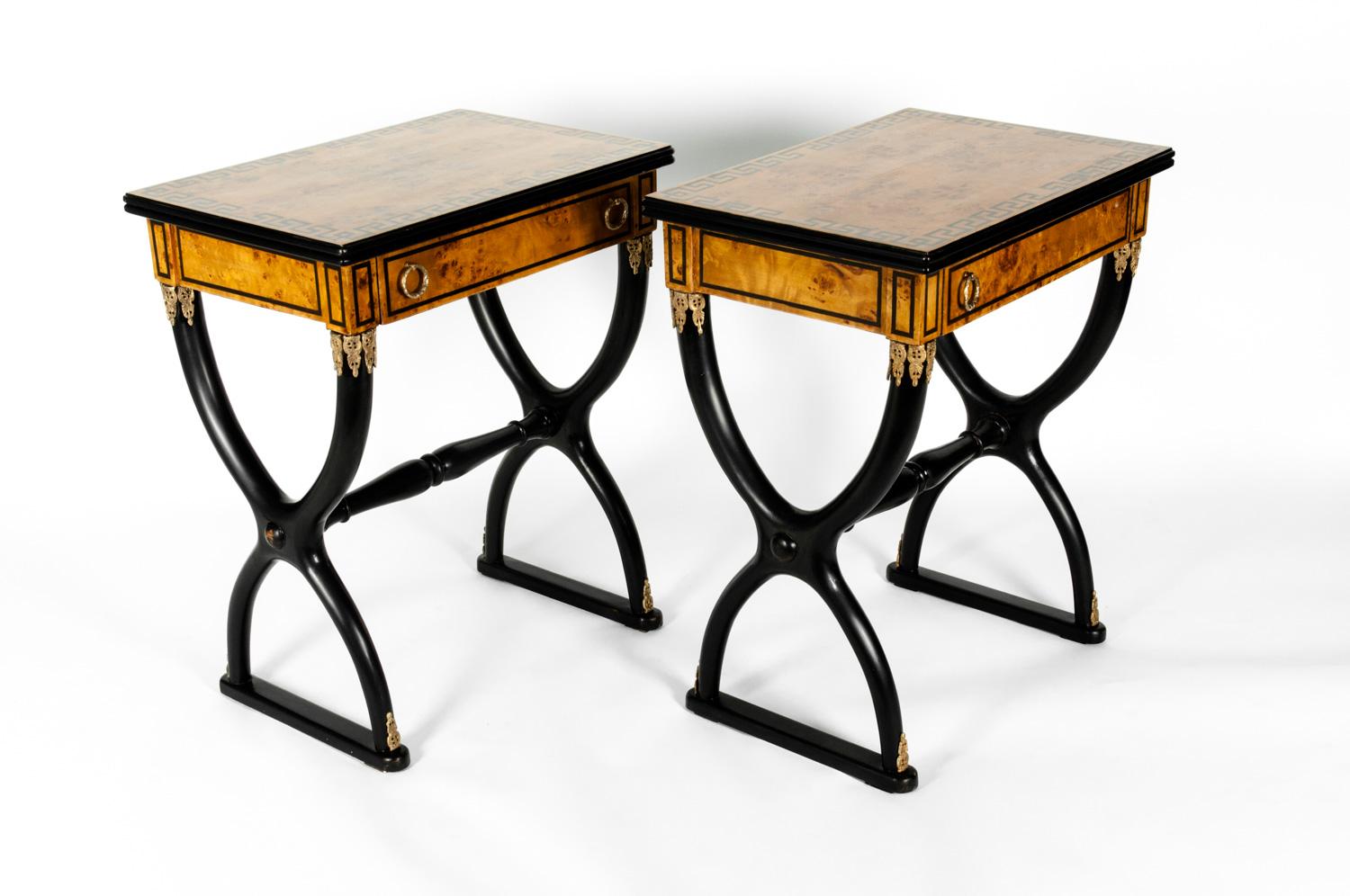 Early 19th Century Pair of Ebony Side or End Tables 1