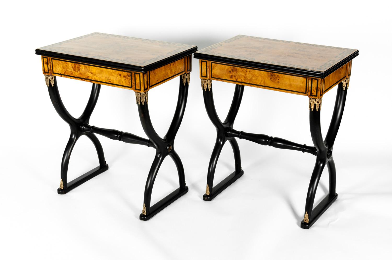 Early 19th Century Pair of Ebony Side or End Tables 4