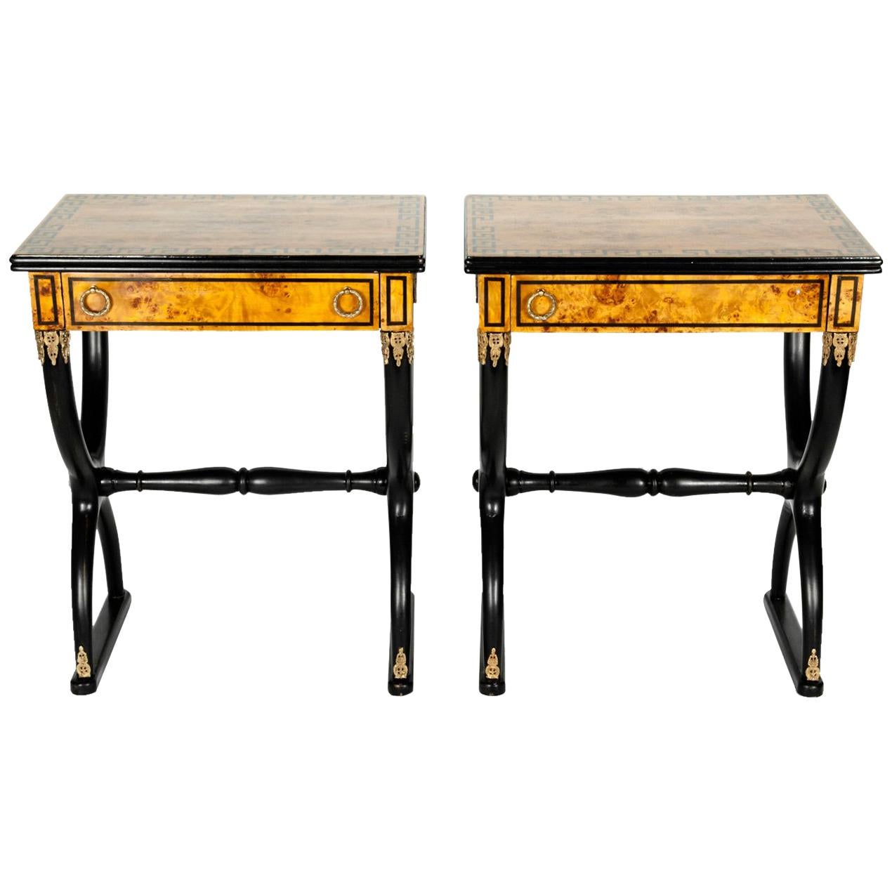 Early 19th Century Pair of Ebony Side or End Tables