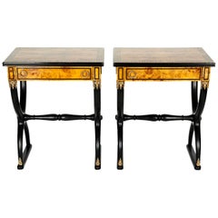 Early 19th Century Pair of Ebony Side or End Tables