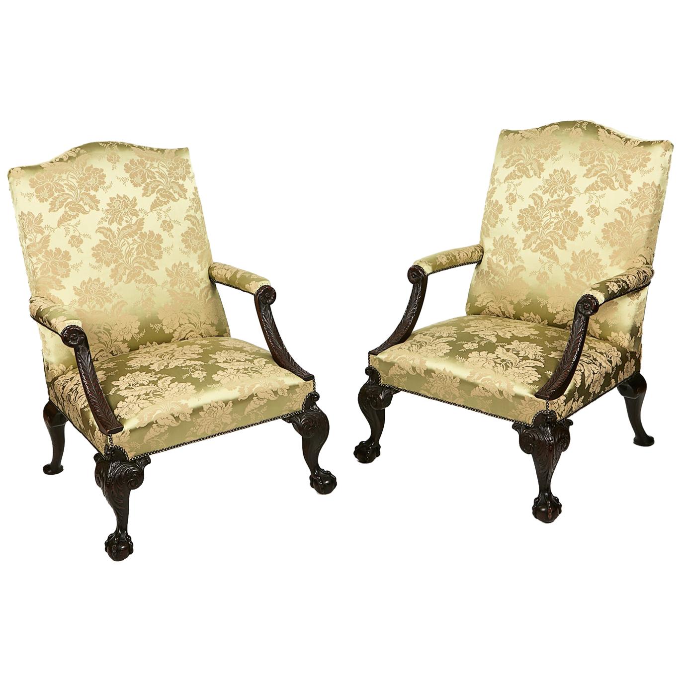 Early 19th Century Pair of Gainsborough Armchairs For Sale