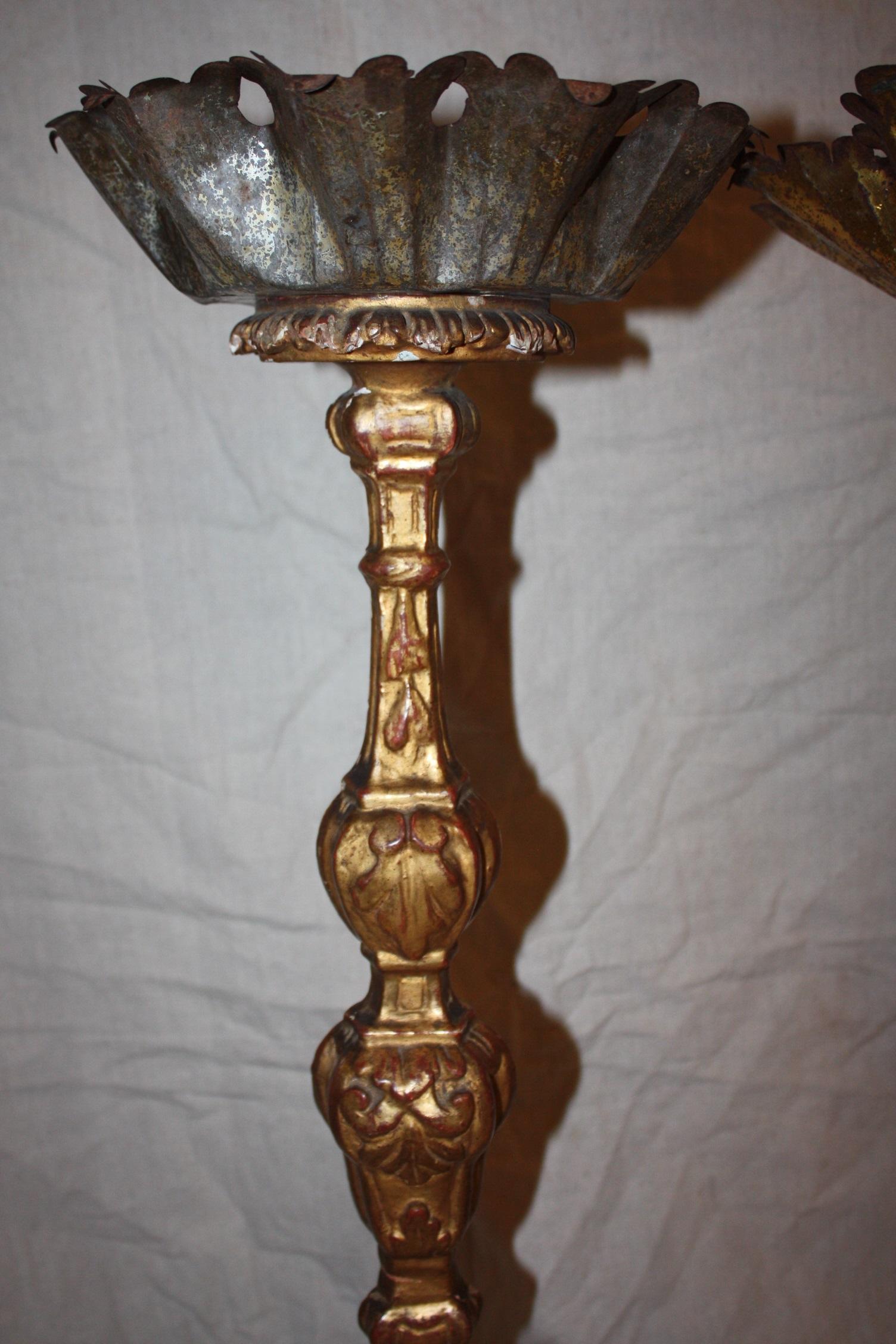 Early 19th Century Pair of Italian Candlesticks In Excellent Condition In Fairhope, AL