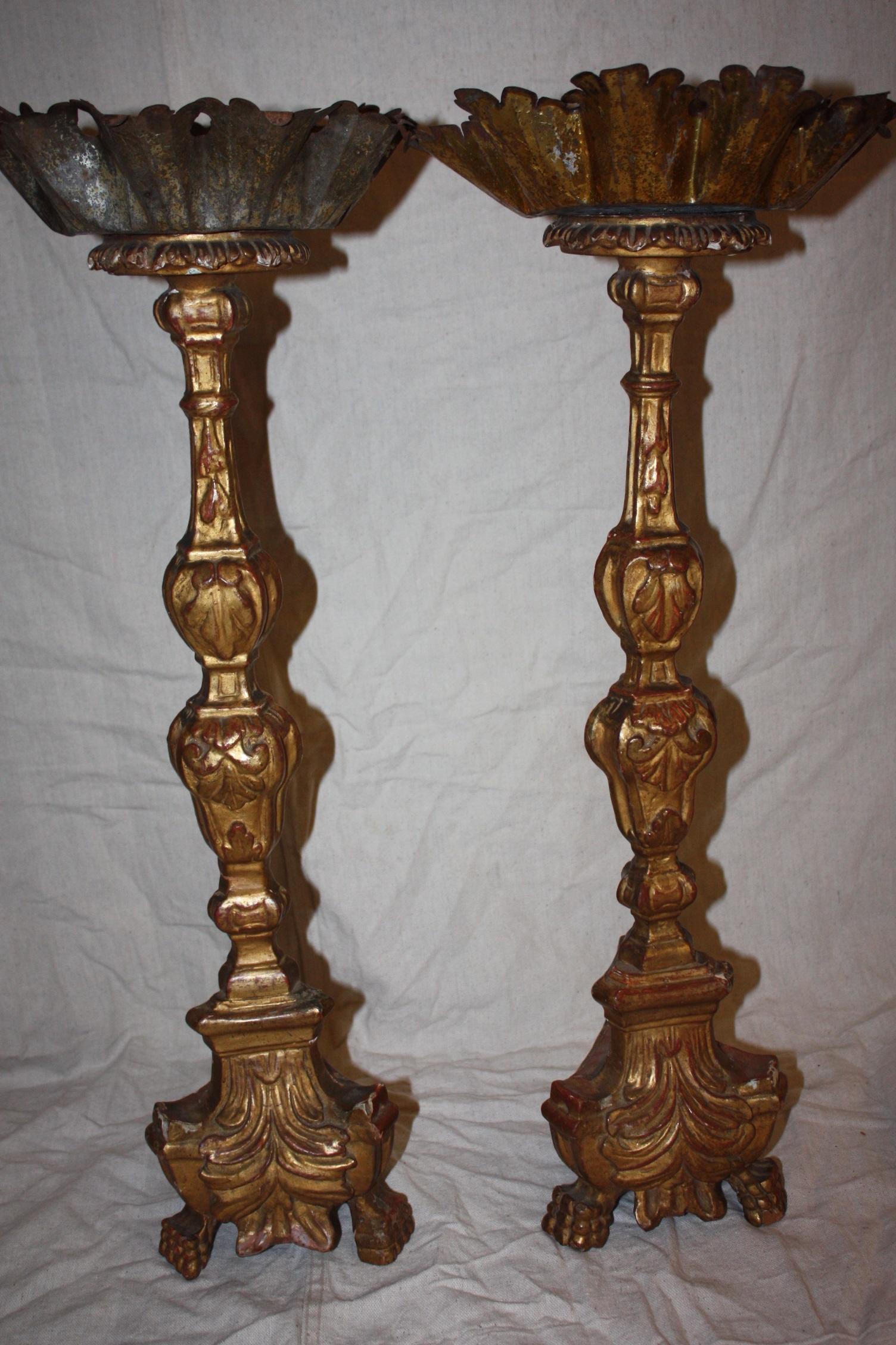Early 19th Century Pair of Italian Candlesticks 3