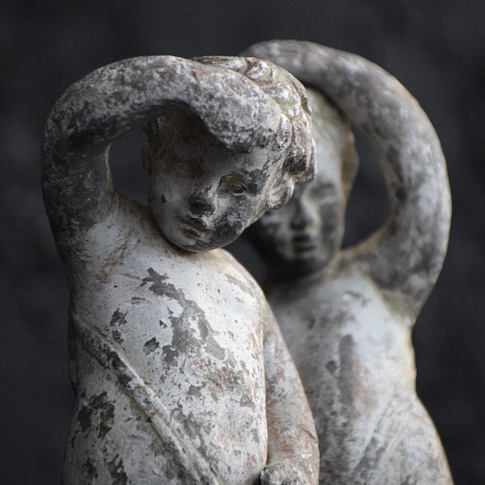 Unknown Early 19th Century Pair of Lead Putti Figures For Sale