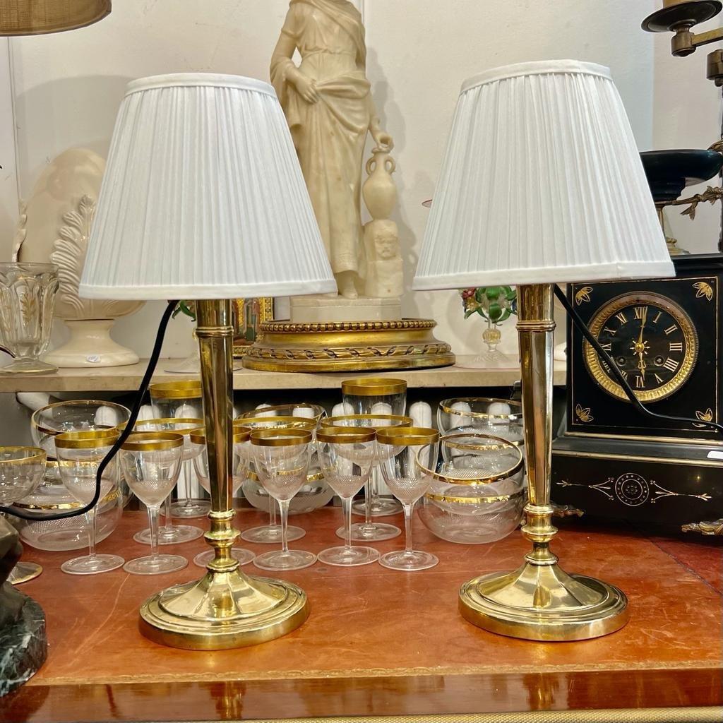 Early 19th Century Pair of Louis XVI Directoire Style Candlestick Lamps  For Sale 5