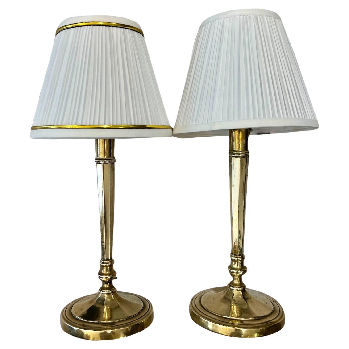 Early 19th Century Pair of Louis XVI Directoire Style Candlestick Lamps  For Sale